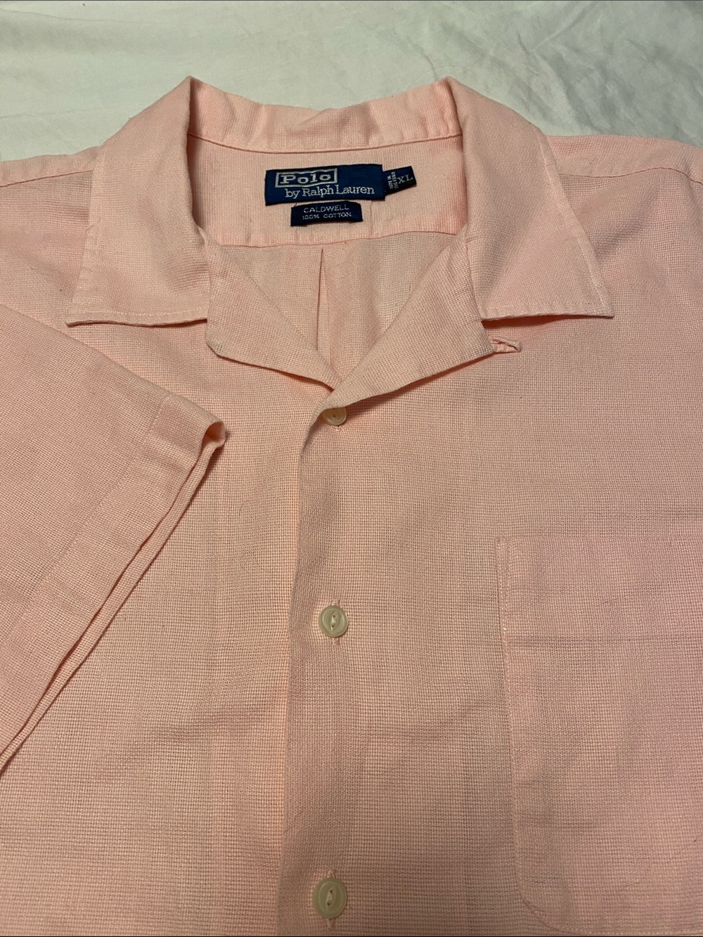 Vintage Polo by Ralph Lauren Light Pink Short-Sleeve Button-Down Caldwell Shirt